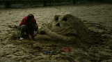 The Bovis Skull in sand