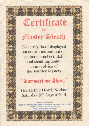 Master Sleuth Certificate